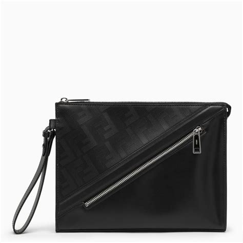 fendi black eather flap clutch|Fendi Shadow Diagonal Clutch .